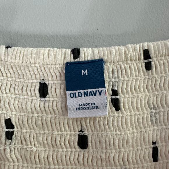 Old Navy Women’s Polka Dot Linen Blend Midi Sundress Smocked Back Size M NWT - Picture 3 of 6